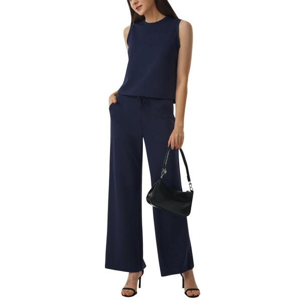 AFITNE Womens 2 Piece Outfits Air Essentials Sleeveless Tank Crop