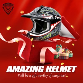 Orthrus DOT Certified Adult & Youth Helmet for Dirt Bike ATV Motocross Offroad Motorcycle Bike(Bomber,M)