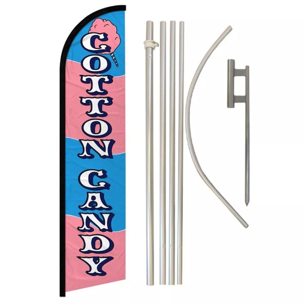 Unbranded Cotton Candy Full Curve Windless Swooper Flag & Pole