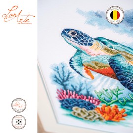 Lanarte Cross Stitch Embroidery Kits Counted Cross Stitch Pictures Set Treasures of the Underwater World Wall Decoration Handmade Set for Adults 33 x 40 cm DIY Decoration Craft Set Craftsman Creative