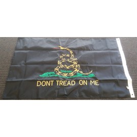 Ramsons Imports Black Gadsden Flag Don't Tread on Me Double Sided Embroidered Nylon 3 x 5 Foot