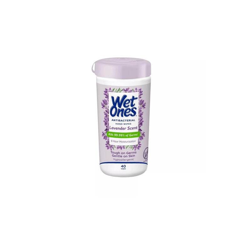Wet Ones 4Pack-Wet Ones Antibacterial Hand Wipes, Lavender Scent, 40
