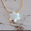 White Opal Star Necklace 14k Gold Filled Necklace Opal Star