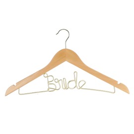 Wedding Hanger Anti Slip Wooden Clothes Hanger Iron Clothing Hanger Adorable Wedding Keepsake BRIDE