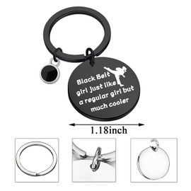 PLITI Taekwondo Gift Martial Art Key rings Black Belt Girl Just Like a Regular Girl But Much Cooler for Taekwondo Lover (Black belt cool kyblU)