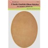 -2 Sew-on Large Natural Suede Leather Elbow Patches Size 4.75