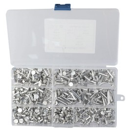 Fudeshe Solid Rivets Aluminum Rivets 350pcs Aluminum Hand-Driven M4 Kit Flat Head Solid Aluminum Solid Rivets