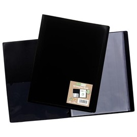 eco-eco A5 100% Recycled 10 Pocket Black Flexible Cover Portfolio Book Folder Display Book, eco162