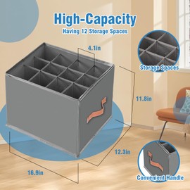 Orderhaven 2 Pack Shoe Organizer for Closet-Flip-Top Storage Box with Transparent Lid & Reinforced Handles, Shoe Organizer Fits Casual Shoes/Slippers/Sneakers (Holds 12-16 Pairs), Gray