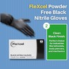 FleXcel Powder Free Nitrile Gloves, Black, Small - Medical-Grade, Latex-Free,