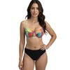 VIVISENCE Bikini Top Padded with Underwire Click Closure Tropical Pattern