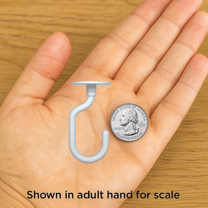 Evsteluo White Swag Ceiling Hooks – 2 Sets with Hardware