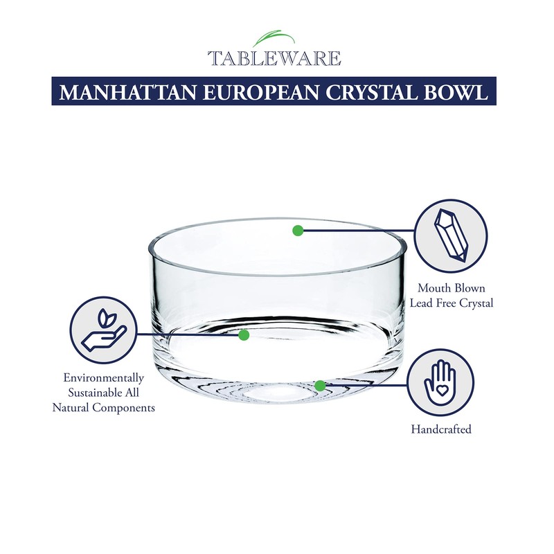 Badash - Manhattan European Mouth Blown Crystal 10" bowl