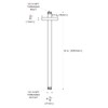 OFFO Shower Arm with Flange, 24 in Ceiling Mount Replacement
