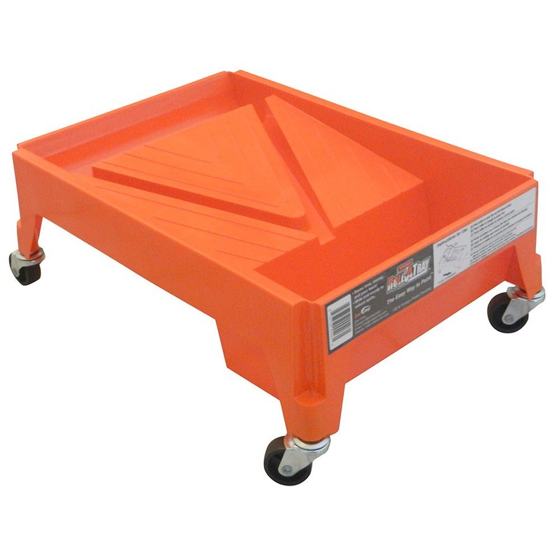 Orange; Paint Tray On Wheels, Roll A Tray