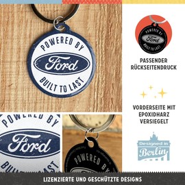 Nostalgic-Art Retro Keyring Diameter 4cm Ford - Built to Last - Gift Idea for Ford Accessories Fans Metal Vintage Design, Vintage design., Shabby Chic