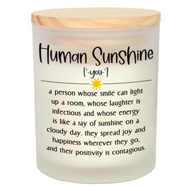 Inspirational Gifts for Women - Birthday, Christmas, Appreciation, Thank You Gifts for Women, Boss, Coworkers, Teachers, Nurses - Human Sunshine 10 oz Vanilla Lavender Scented Candles