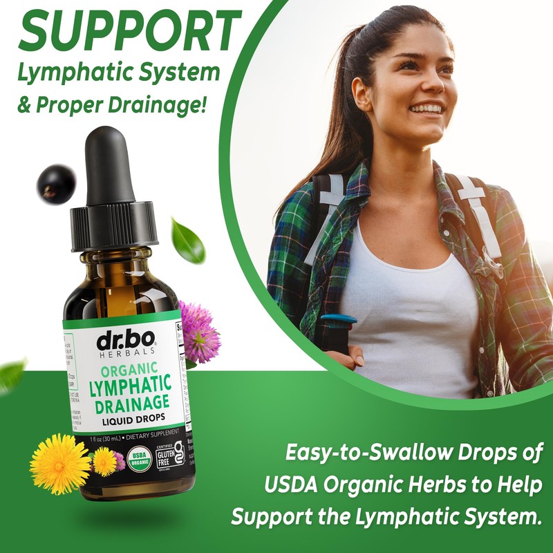 Lymphatic Drainage Supplements Drops - Organic Lymphatic Support Liquid Drops