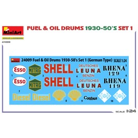 Mini Art 24009 1:24 German Petrol and Oil Barrels 1930-1950 Faithful Replica Model Building Plastic Kit Crafts Hobby Gluing Model Kit Assembly Unpainted