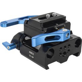 SIRUI Universal Camera Base Plate with Dual 15mm Rod Rail Clamp Base Plate Arca-Swiss Quick Release Plate Kit for Tripod Shoulder Rig Follow Focus ARRI Dovetail Plate SC-BP