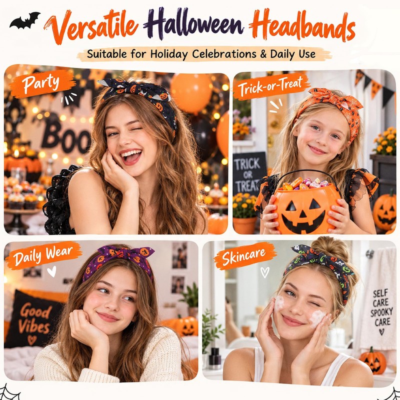 6PCS Halloween Headbands for Women, Halloween Accessories for Festive Gift