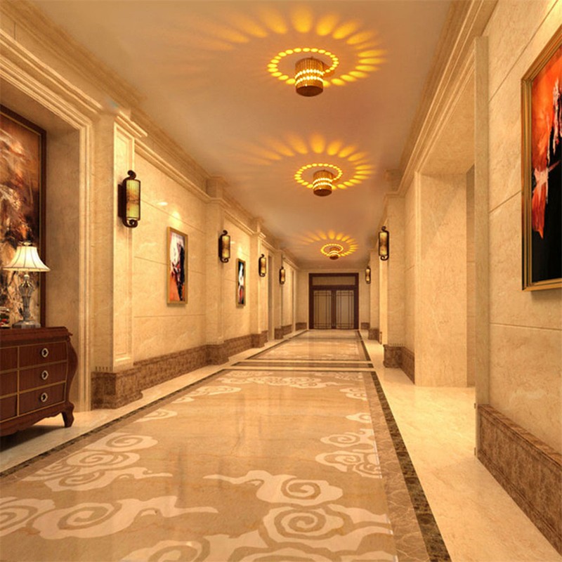 3W RGB LED Wall Light Lamp Spiral Hole Luminous Lighting