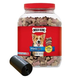 3G Enterprises, LLC. 36 oz. Canister Milk-Bone Mini's Flavor Snacks and Dogs Life Nation Waste Bag Bundle