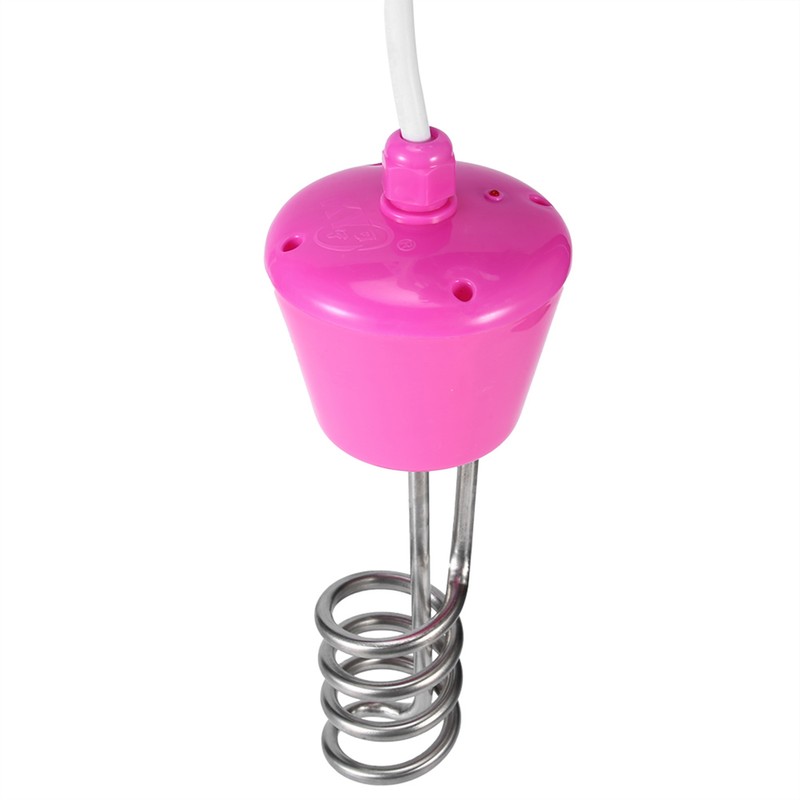 Electric Floating Immersion Water Heater Boiler with Digital Thermometer Pink