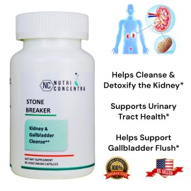 NutriConcentra Kidney stone Supplement, Detox, Cleanser, Improve Renal Function, 750 mg, 90 Cap