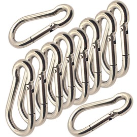 Spring Snap Hook 316 Marine Stainless Steel Climbing Locking Carabiner Clip for Home Camping Fishing Hiking Traveling (M6x60mm -10pcs)