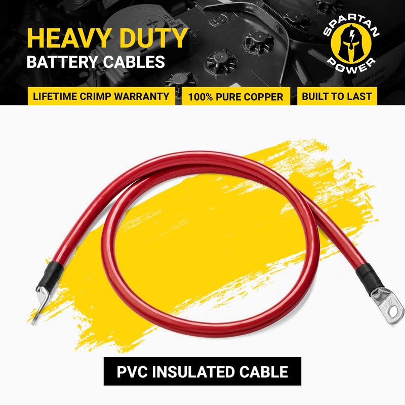 Spartan Power Red 4 Foot 4 AWG Battery Cable, Positive
