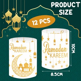 12 Lantern Table Decoration Ramadan, Ramadan Decorative Table, Ramadan Kareem Ramadan Decoration, Eid Mubarak Decoration, Suitable for Tea Lights or Candles