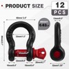 Otoolling 12 Pack 1/2" D Ring Shackle Heavy Duty with