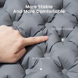 NYEONHRT Airplane Travel Seat Cushion - Inflatable Waterproof Air Pad with Repair Kit and Storage Bag, Portable for Hiking Trekking Office Flights Car Stadium Seating (15.75"x11.82") Gray-1pack