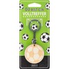 GRUSS & CO Football Keyring with Engraved Wooden Pendant, multicoloured,