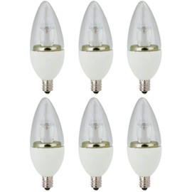 GoodBulb E12 Candelabra LED Bulb | 5W 2700K Soft White Light Color Dimmable Light Bulbs | B11 E12 Base 350 Lumens | Clear Finish | Pack of 6 Bulbs