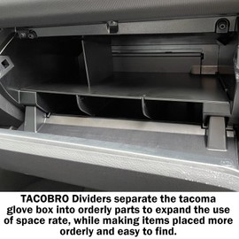 TACOBRO Glove Box Dividers Organizer Compatible with Toyota Tacoma Accessories 2016 2017 2018 2019 2020 2021 2022 2023, Interior Insert Dividers Storage