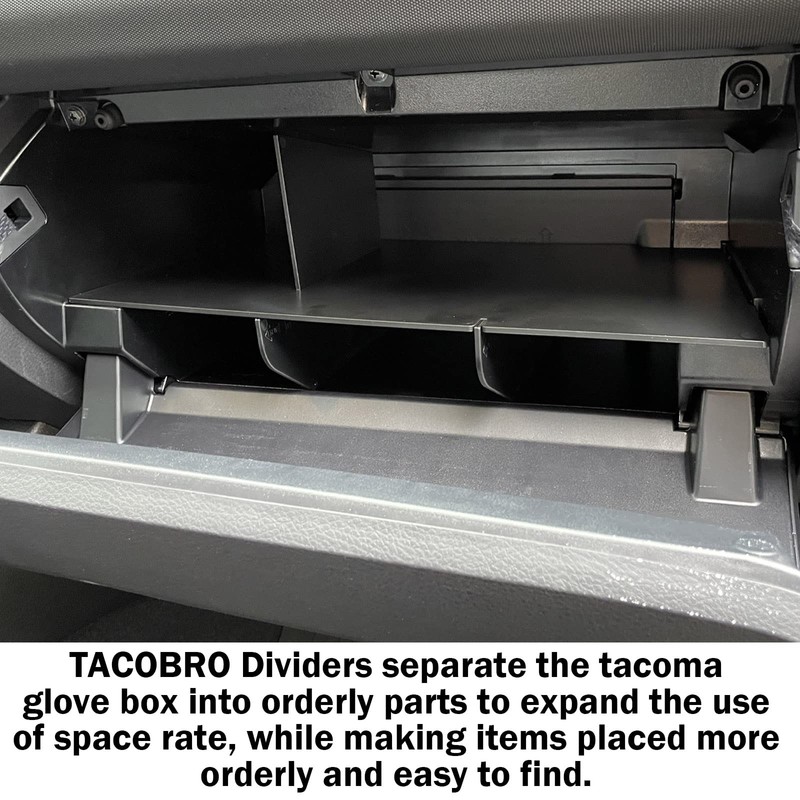TACOBRO Glove Box Dividers Organizer Compatible with Toyota Tacoma Accessories