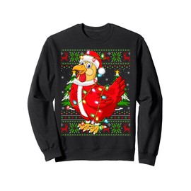 Chicken Christmas Lights Santa Costume Ugly Xmas Sweaters Sweatshirt
