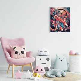 Modojuny Paint by Numbers Kits for Adults and Kids, DIY Canvas Painting Kit with Acrylic Pigment and Brushes, 12 x 16 inch Dream Net (Without Frame) - 9+ Years