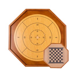 Crokinole and Checkers, Classic Crokinole Board Game | 22 Inch Playing Surface, 24 Black & White Discs, Canadian Heritage Tabletop Game for 2 Players, Dexterity Krokinole Games Families and Friends