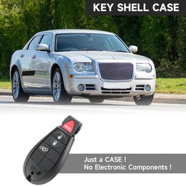 Carcasa de repuesto para llave de llavero, 4 botones, mando a distancia, compatible con Chrysler 300 2008-2010 para Dodge Dart 2013-2016