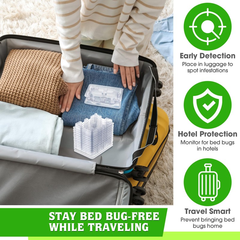 Qualirey 32 PCS Bed Bug Detector Reusable, Bedbug Traps with