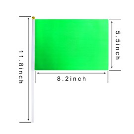 WXTWK 25 Pack Solid Green Flag Small Mini Plain Green DIY Color Flags On Stick,marking decoration supplies,Grand Opening,Kids Birthday,Party Events Celebration