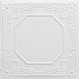 A La Maison Ceilings R32c Topkapi Palace Foam Glue-up Ceiling Tile (21.6 sq. ft./Case), Pack of 8, Plain White