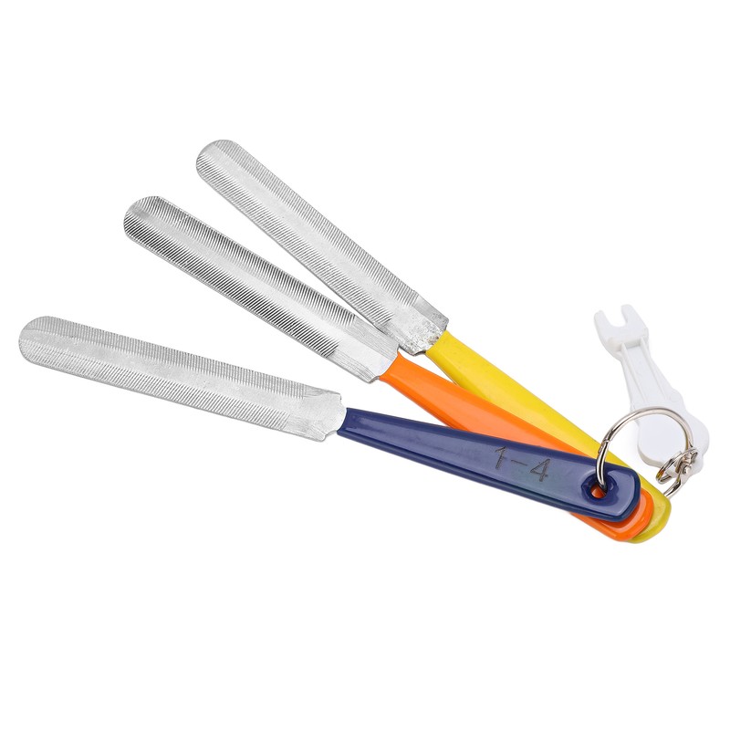 3pcs Nut File Tapered Cutting Edge Comfortable Handle Double Sided