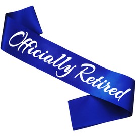 HUBEISIYU Officially Retired Sash, Reitrement Sash for Men and Women Retirement Party Decorations Supplies, Royal Blue + Silver(Officially Retired)