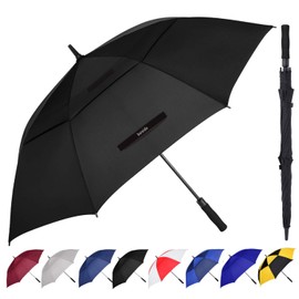 BARAIDA Golf Umbrella Large 62/68/72 Inch, Extra Large Oversize Double Canopy Vented Windproof Waterproof Umbrella, Automatic Open Golf Umbrella for Men and Women and Family(68 inch,Black)