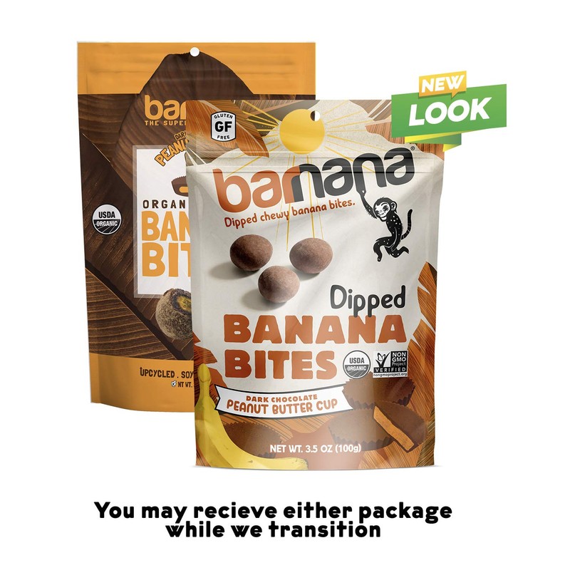 Barnana Organic Peanut Butter Cup Chewy Banana Bites, 3.5 Ounce