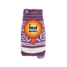 HEAT HOLDERS - Ladies Warm Fairisle Patterned Thermal Fingerless Winter Mittens Converter Gloves (One Size, Rose (Stockholm))